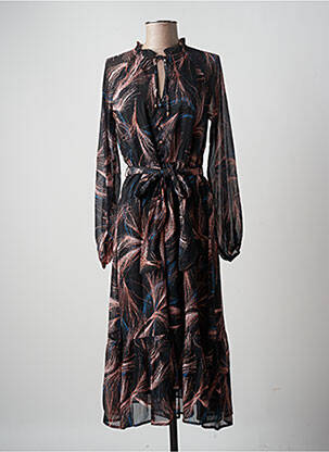 Robe longue manches longues manches longues noir MOLLY BRACKEN femme