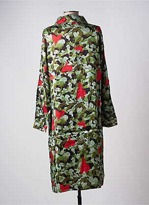 Robe mi-longue coupe fluide manches longues vert FRACOMINA femme