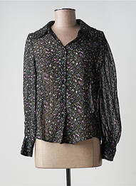 Chemisier imprimé fleurs manches longues noir MOLLY BRACKEN femme