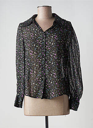 Chemisier imprimé fleurs manches longues noir MOLLY BRACKEN femme