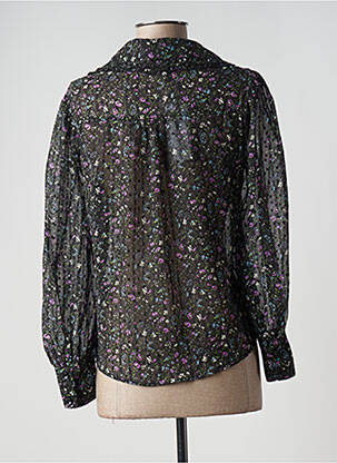 Chemisier imprimé fleurs manches longues noir MOLLY BRACKEN femme