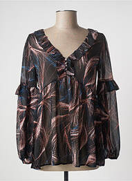 Blouse légère et transparente manches longues noir MOLLY BRACKEN femme