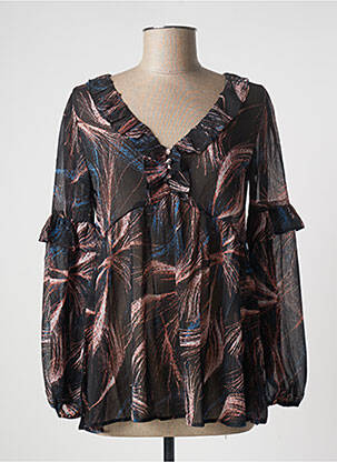 Blouse légère et transparente manches longues noir MOLLY BRACKEN femme