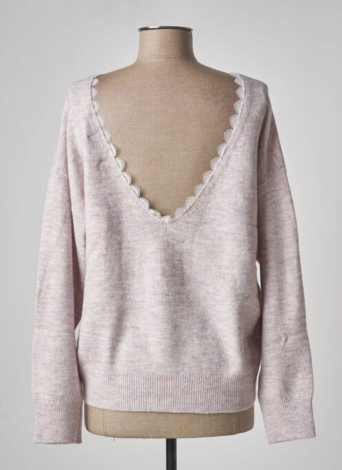 Pull tissage chiné manches longues violet MOLLY BRACKEN femme