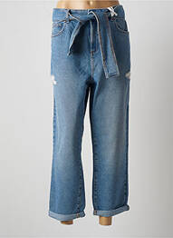 Jeans coupe large sélection denim taille haute bleu FRACOMINA femme