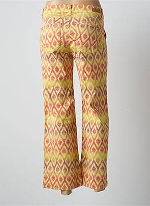 Pantalon 7/8 tissage popeline taille basse jaune HAPPY femme