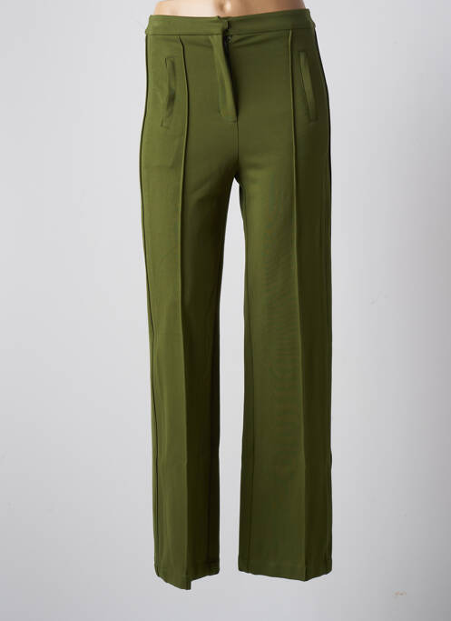 Pantalon droit stretch taille haute vert KING LOUIE femme