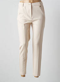 Pantalon chino fermeture zippée sous rabat boutonné taille normale beige FRACOMINA femme