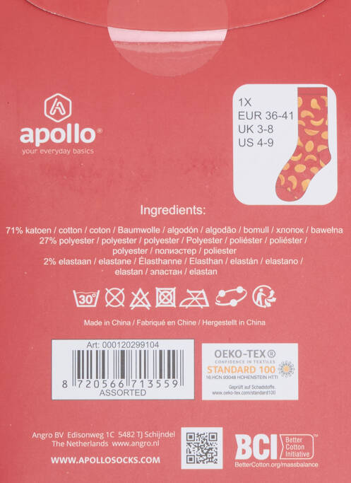 Chaussettes rouge APOLLO pour homme