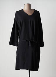 Robe mi-longue manches longues manches longues noir MASAI femme