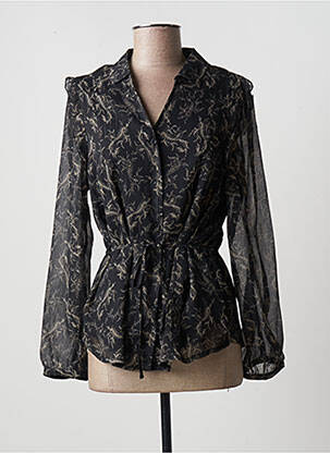 Chemisier coupe cintrée manches longues noir FRED SABATIER femme