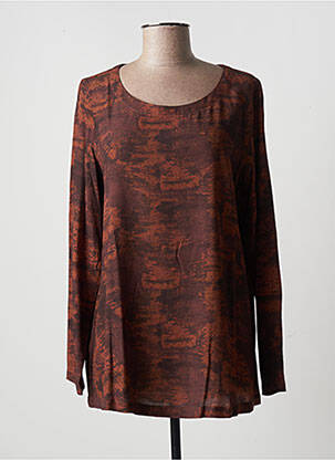 Tunique manches longues imprimé fantaisie marron MES SOEURS ET MOI femme