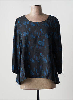 Blouse tissage popeline manches 3/4 noir MES SOEURS ET MOI femme