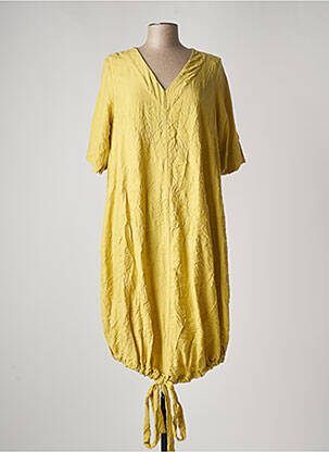 Robe mi-longue manches courtes manches courtes jaune GERSHON BRAM femme
