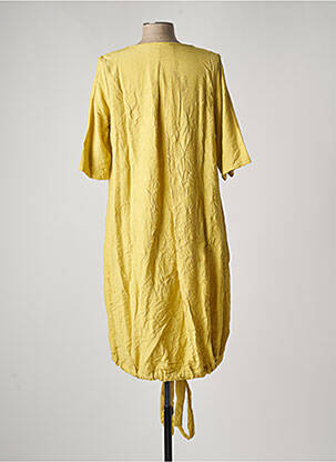 Robe mi-longue manches courtes manches courtes jaune GERSHON BRAM femme