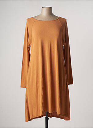 Robe mi-longue manches longues manches longues marron MASAI femme