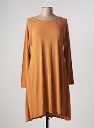 Robe mi-longue manches longues manches longues marron MASAI femme