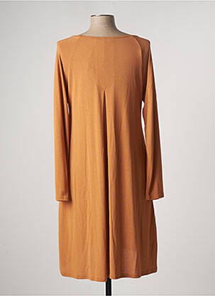 Robe mi-longue manches longues manches longues marron MASAI femme