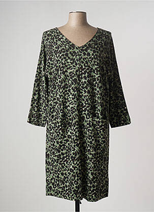 Robe mi-longue manches longues manches longues vert MASAI femme
