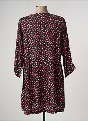 Robe mi-longue manches 3/4 manches 3/4 noir MASAI femme