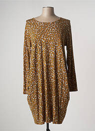 Robe mi-longue manches longues manches longues marron MASAI femme