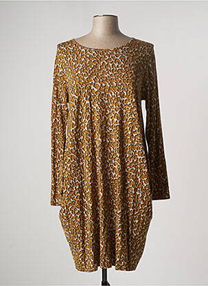 Robe mi-longue manches longues manches longues marron MASAI femme