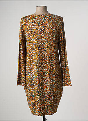 Robe mi-longue manches longues manches longues marron MASAI femme