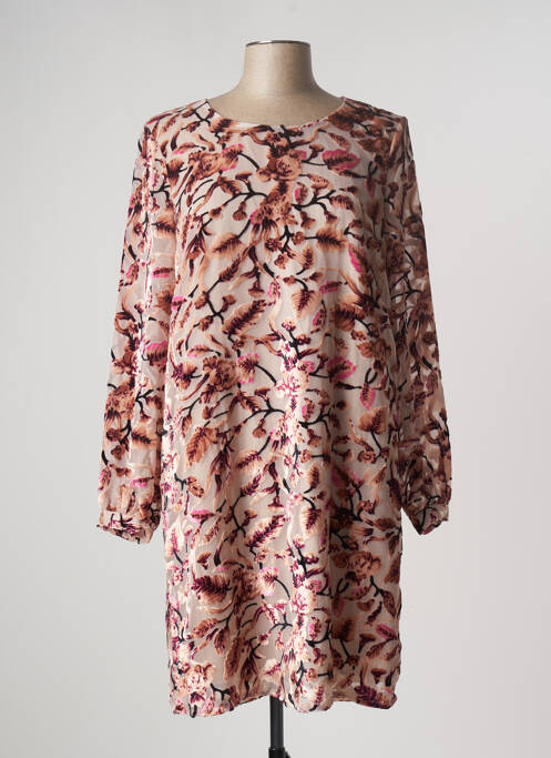 Robe courte manches longues manches longues marron MASAI femme