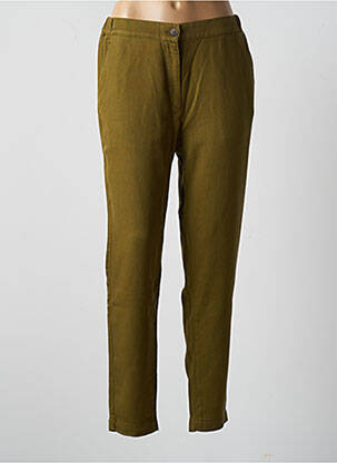 Pantalon chino fermeture zippée sous rabat boutonné taille normale vert MASAI femme