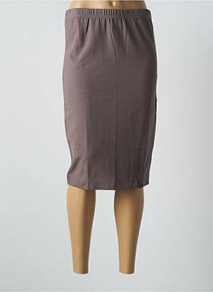 Jupe mi-longue stretch marron MASAI femme