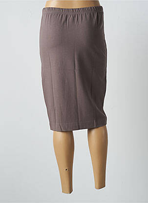 Jupe mi-longue stretch marron MASAI femme