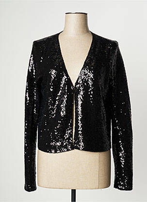 Veste en cuir manches longues noir CREAM femme