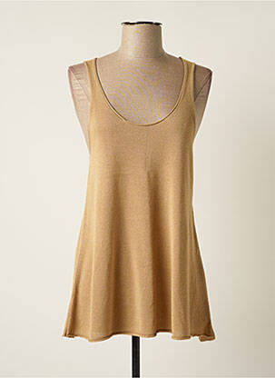 Pull col rond sans manche beige EVA KAYAN femme