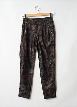 Pantalon chino fermeture zippée sous rabat boutonné taille normale noir EVA KAYAN femme