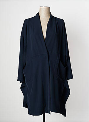 Manteau long bleu SOPHIA CURVY pour femme