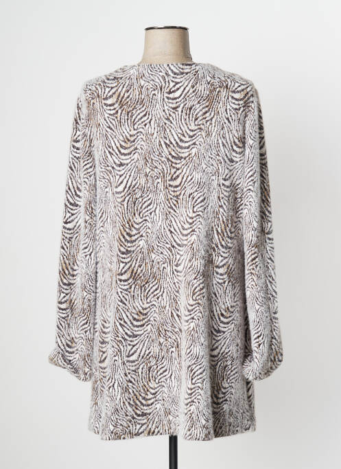 Gilet manches longues marron JUST WHITE pour femme