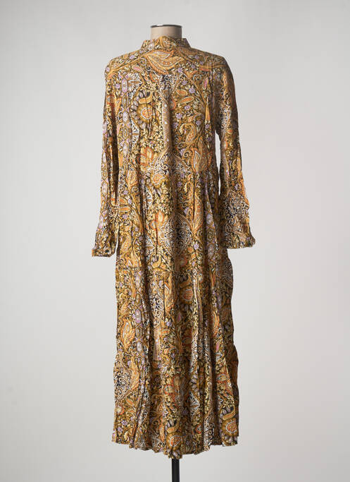 Robe longue manches longues manches longues jaune LAST QUEEN femme
