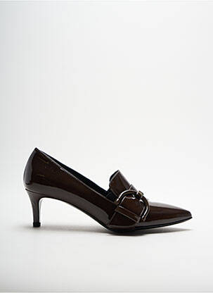 Mocassins matière lisse talon de 4 à 6cm marron BRUGLIA femme