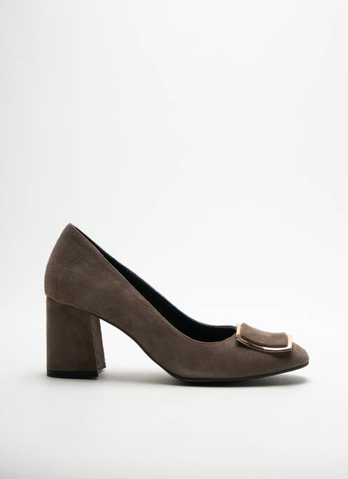 Escarpins nubuck talon de 4 à 6cm marron MARIAN femme