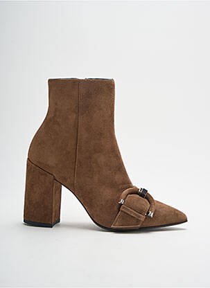Bottines/boots bout pointu talon de 7 à 9cm marron BRUGLIA femme
