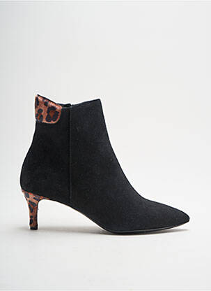 Bottines/boots tissage satiné talon de 4 à 6cm noir BRUGLIA femme