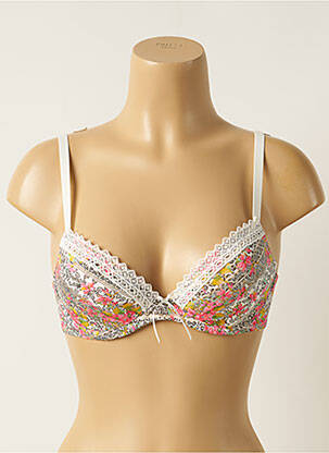 Soutien-gorge effet matière satinée haut soutien-gorge moulé beige ANTIGEL femme