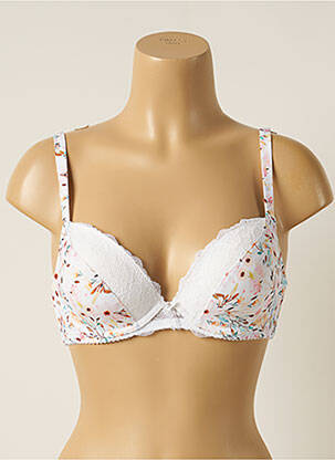 Soutien-gorge effet matière satinée haut soutien-gorge moulé blanc PIEGE femme