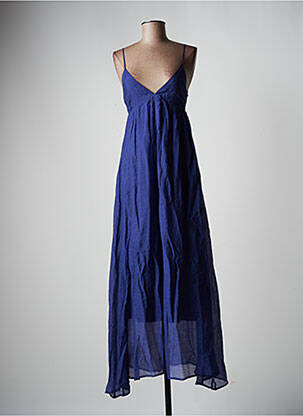 Robe longue coupe évasée fines bretelles bleu ONLY femme