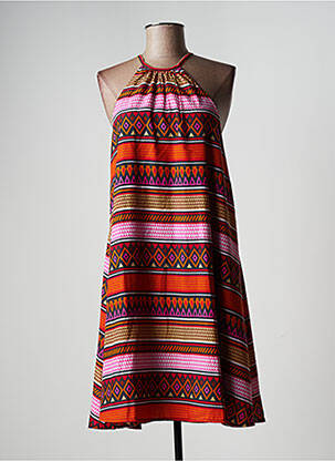 Robe mi-longue col rond fines bretelles rouge ONLY femme