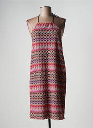 Robe mi-longue imprimé fantaisie fines bretelles rouge VERO MODA femme