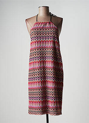 Robe mi-longue imprimé fantaisie fines bretelles rouge VERO MODA femme