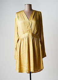 Robe courte coupe évasée manches longues jaune SEE U SOON femme
