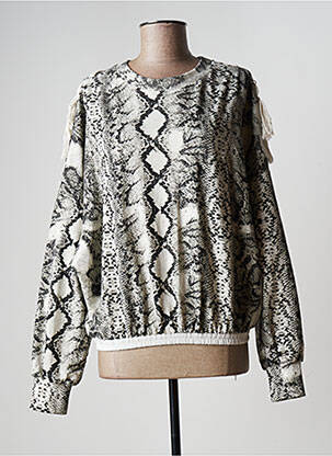 Sweat-shirt stretch manches longues gris BSB femme