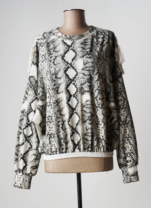 Sweat-shirt stretch manches longues gris BSB femme